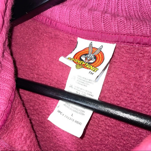 Vintage Looney Tunes Sweatshirt Fleece Full Zip Jacket - Picture 4 of 4